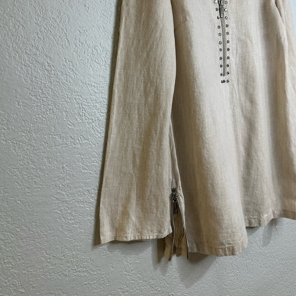 Michael Michael Kors 100% Linen Tunic Top Beige Size M - Picture 7 of 16